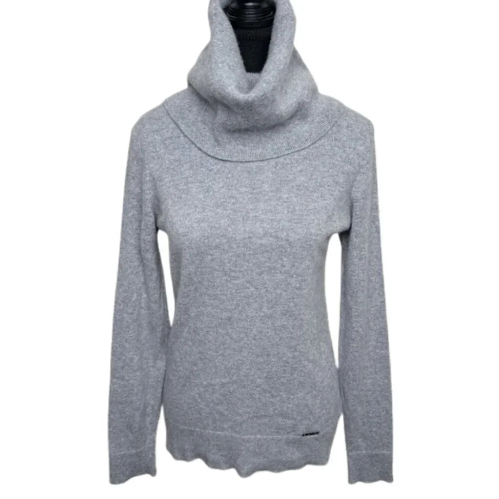 Michael Michael Kors Womens Small Turtle Neck Cashmere Grey Sweater